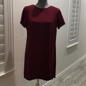 NWT Lulus Shout Wine Red Shift Dress
